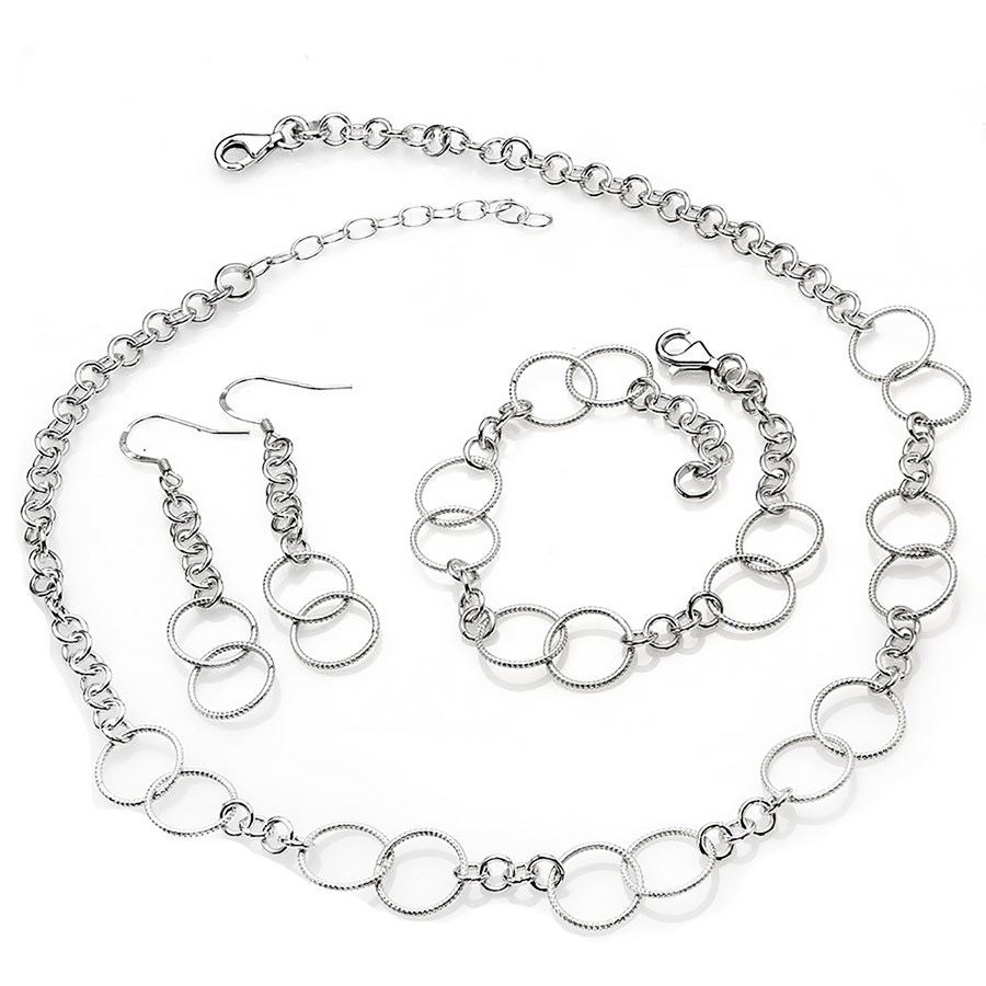 Buy Sterling Silver Necklace, Bracelet & Earring Set APMEX