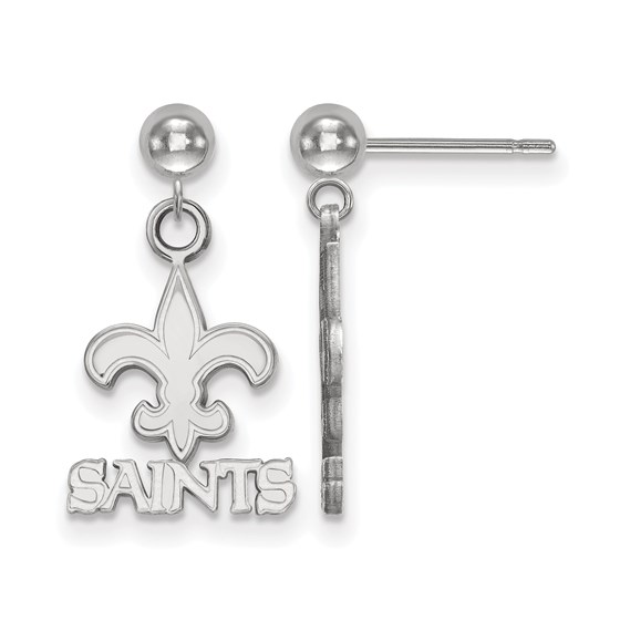 Sterling Silver New Orleans Saints Dangle Ball Earrings Sterling Silver New Orleans Saints Dangle Ball Earrings