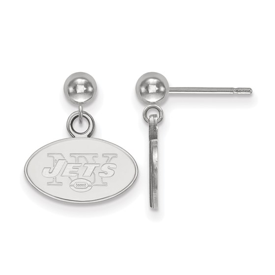Sterling Silver New York Jets Dangle Ball Earrings Sterling Silver New York Jets Dangle Ball Earrings