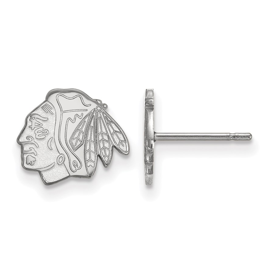 Sterling Silver NHL Chicago Blackhawks Post Earrings