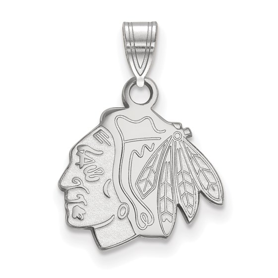 Sterling Silver NHL Chicago Blackhawks Small Pendant Sterling Silver NHL Chicago Blackhawks Small Pendant