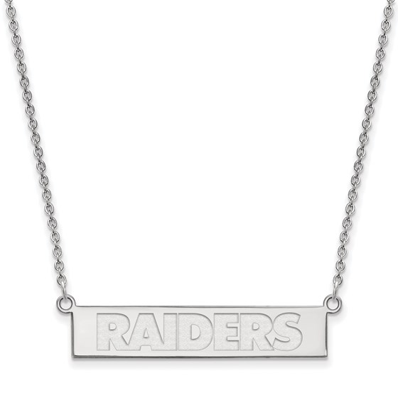 Sterling Silver Oakland Raiders Small Bar Necklace Sterling Silver Oakland Raiders Small Bar Necklace