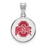 Sterling Silver Ohio State University Medium Enamel Disc Pendant