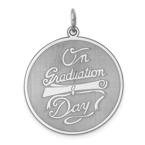 Sterling Silver On Graduation Day Disc Charm -3995B