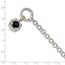 Sterling Silver Onyx & Diamond 7.5in Toggle Bracelet - 7.5 in.