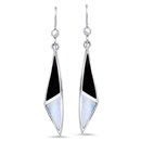 Sterling Silver Onyx & Mother of Pearl Dangle Earrings