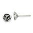 Sterling Silver Oxidized Flower Post Earrings - 45 mm