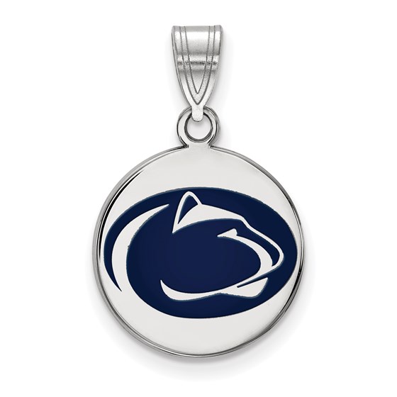 Sterling Silver Penn State University Enamel Disc Pendant Sterling Silver Penn State University Enamel Disc Pendant