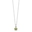 Sterling Silver Peridot Flower Pendant Necklace - 16 in.