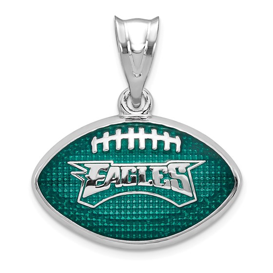 Buy Sterling Silver Philadelphia Eagles Enameled Football Pendant | APMEX