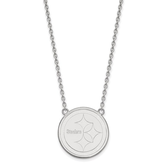 Sterling Silver Pittsburgh Steelers Large Pendant Necklace Sterling Silver Pittsburgh Steelers Large Pendant Necklace
