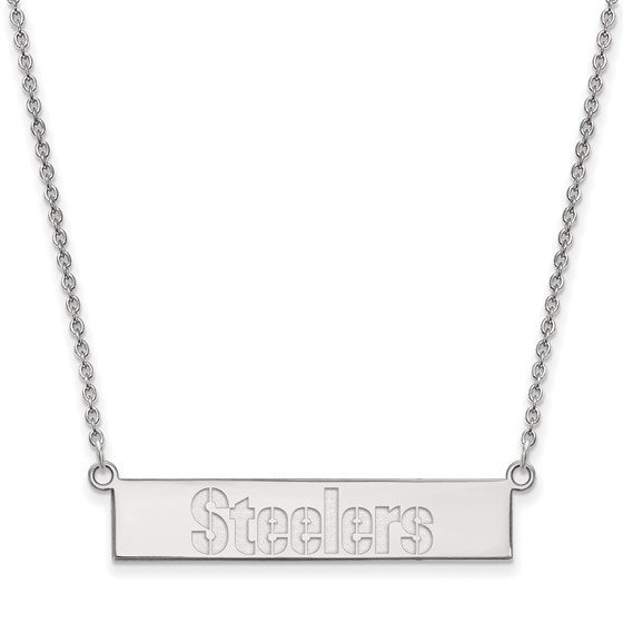 Sterling Silver Pittsburgh Steelers Small Bar Necklace Sterling Silver Pittsburgh Steelers Small Bar Necklace