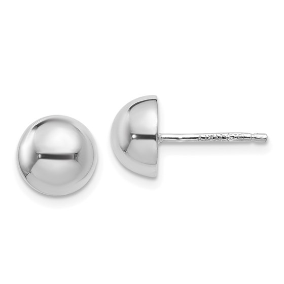Sterling Silver Polished 8-9mm Button Earrings - 8.75 mm Sterling Silver Polished 8-9mm Button Earrings - 8.75 mm