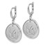 Sterling Silver Polished and Brushed Crystal Earrings - 44 mm