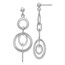 Sterling Silver Polished and Brushed Dangle Earrings - 50 mm