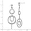 Sterling Silver Polished and Brushed Dangle Earrings - 50 mm