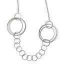 Sterling Silver Polished and Textured Link Necklace - 26 in.