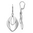 Sterling Silver Polished & Brushed Leverback Earrings - 53 mm