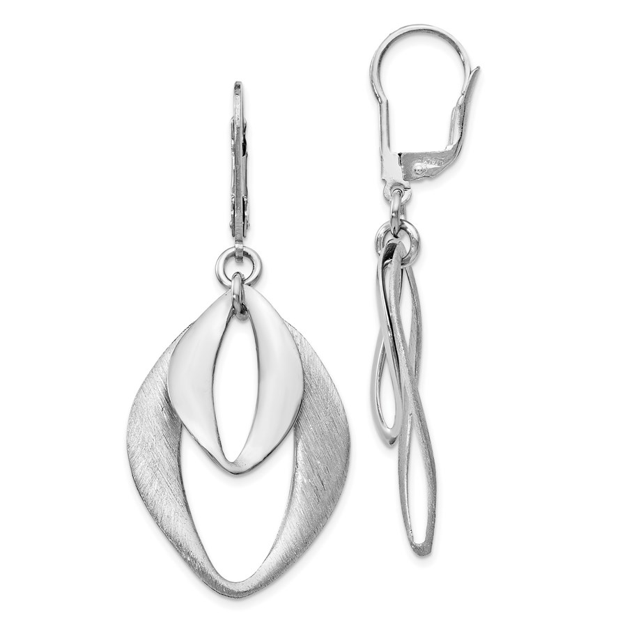 Buy Sterling Silver Polished & Brushed Leverback Earrings 53 mm APMEX Buy Sterling Silver Polished & Brushed Leverback Earrings 53 mm APMEX