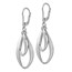 Sterling Silver Polished & Brushed Leverback Earrings - 53 mm