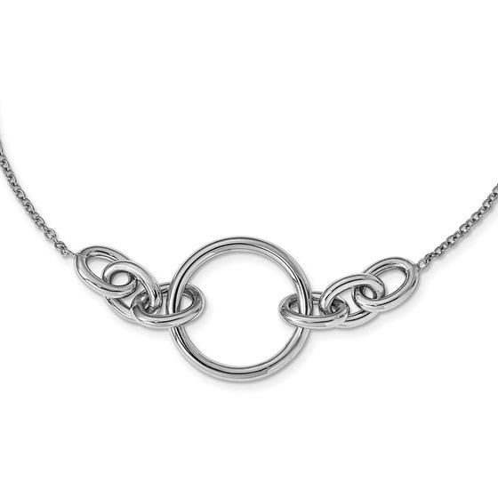 Sterling Silver Polished Circle Necklace - 17 in. Sterling Silver Polished Circle Necklace - 17 in.