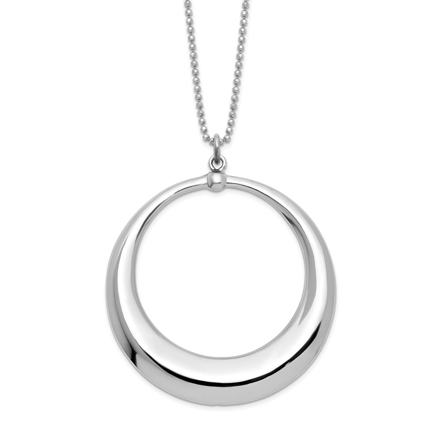 Sterling Silver Polished Circle Necklace - 18 in.