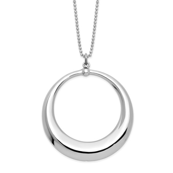 Sterling Silver Polished Circle Necklace - 18 in. Sterling Silver Polished Circle Necklace - 18 in.