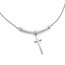 Sterling Silver Polished Cross w/1in ext. Necklace - 17 in.