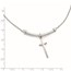 Sterling Silver Polished Cross w/1in ext. Necklace - 17 in.
