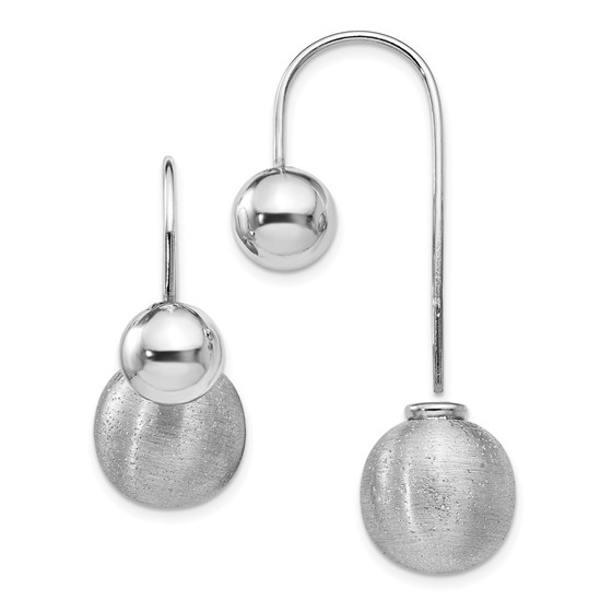 Sterling Silver Polished D/C Front Back Earrings - 32 mm Sterling Silver Polished D/C Front Back Earrings - 32 mm