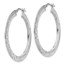 Sterling Silver Polished & D/C Hoop Earrings - 39.5 mm