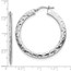 Sterling Silver Polished & D/C Hoop Earrings - 39.5 mm