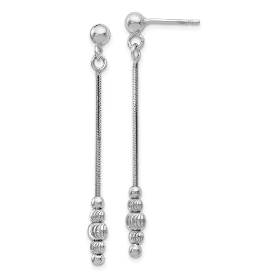 Sterling Silver Polished & D/C Post Dangle Earrings - 45 mm Sterling Silver Polished & D/C Post Dangle Earrings - 45 mm
