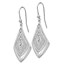 Sterling Silver Polished Filigree Dangle Earrings - 52 mm