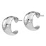 Sterling Silver Polished Hammered Post Earrings - 31 mm