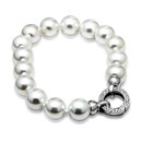 Sterling Silver Polished Hand Knotted Pearl Bracelet