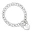Sterling Silver Polished Heart & Key Bracelet