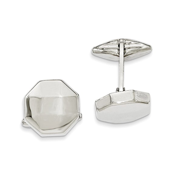Sterling Silver Polished Hexagon Cuff Link Sterling Silver Polished Hexagon Cuff Link