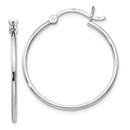 Sterling Silver Polished Hinged Hoop Earrings - 27 mm
