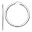 Sterling Silver Polished Hinged Hoop Earrings - 49 mm