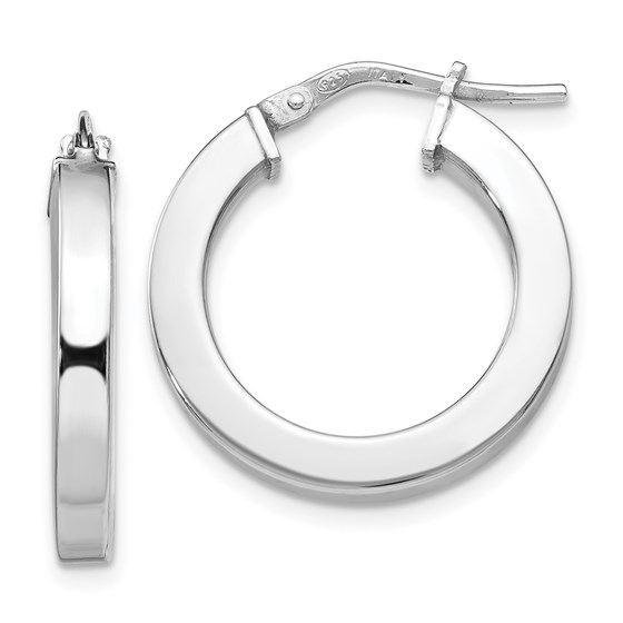 Sterling Silver Polished Hoop Earrings - 21.5 mm Sterling Silver Polished Hoop Earrings - 21.5 mm