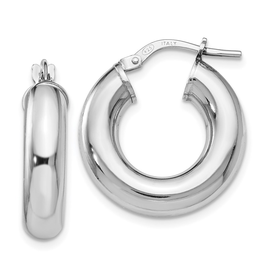 Sterling Silver Polished Hoop Earrings - 21 mm