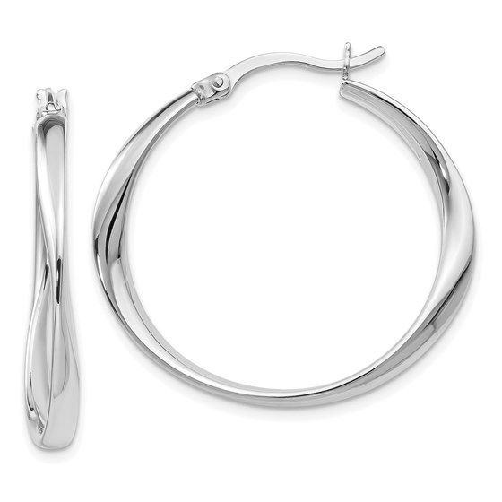 Sterling Silver Polished Hoop Earrings - 30.25 mm