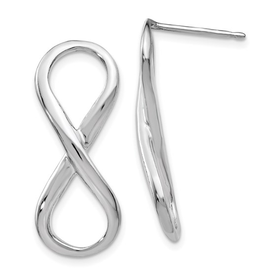 Sterling Silver Polished Infinity Symbol Post Earrings - 28 mm Sterling Silver Polished Infinity Symbol Post Earrings - 28 mm