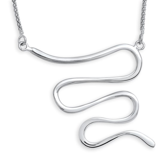 Sterling Silver Polished Necklace w/Accent Sterling Silver Polished Necklace w/Accent