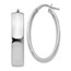 Sterling Silver Polished Oval Hinged Hoop Earrings - 33 mm