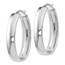 Sterling Silver Polished Oval Hinged Hoop Earrings - 33 mm
