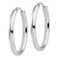 Sterling Silver Polished Oval Hoop Earrings - 34 mm
