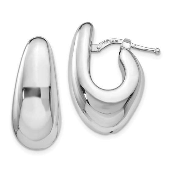 Sterling Silver Polished Post Dangle Earrings - 25 mm Sterling Silver Polished Post Dangle Earrings - 25 mm