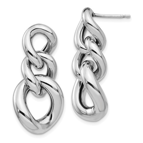 Sterling Silver Polished Post Dangle Earrings - 31.67 mm Sterling Silver Polished Post Dangle Earrings - 31.67 mm
